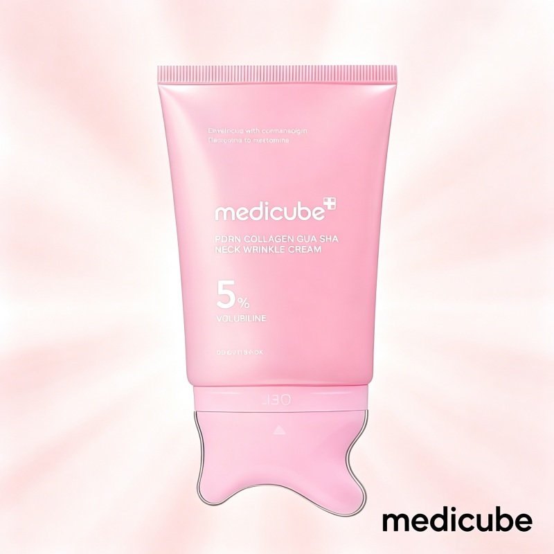 medicube PDRN Collagen Gua Sha Cream 90g ครีมยกกระชับผิวคอและกรอบหน้า PDRN คอลลาเจน Volufiline 5% เก