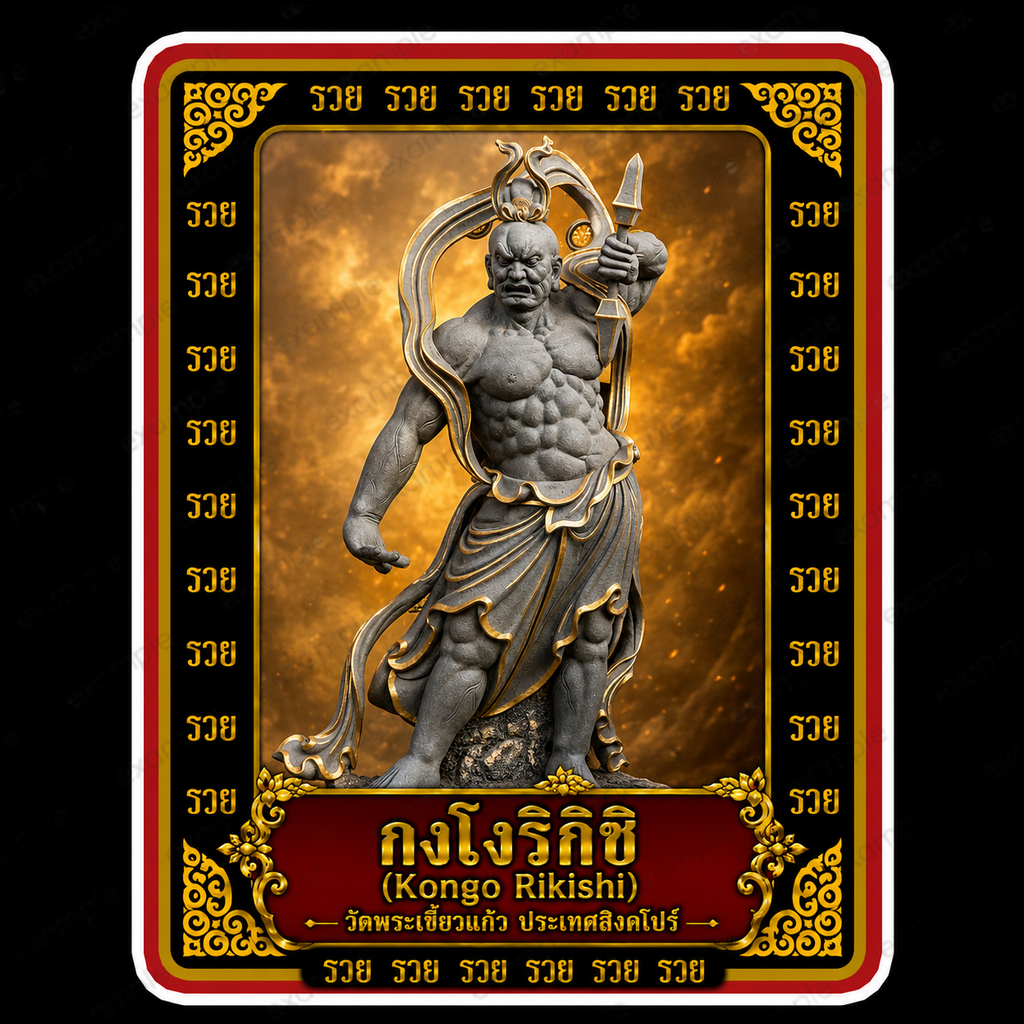 สติ๊กเกอร์มงคล ยันต์รวย เรียกทรัพย์ โชคลาภ เสริมดวง สติ๊กเกอร์กันน้ำ CNGOD4 กงโงริกิชิ Kongo Rikishi