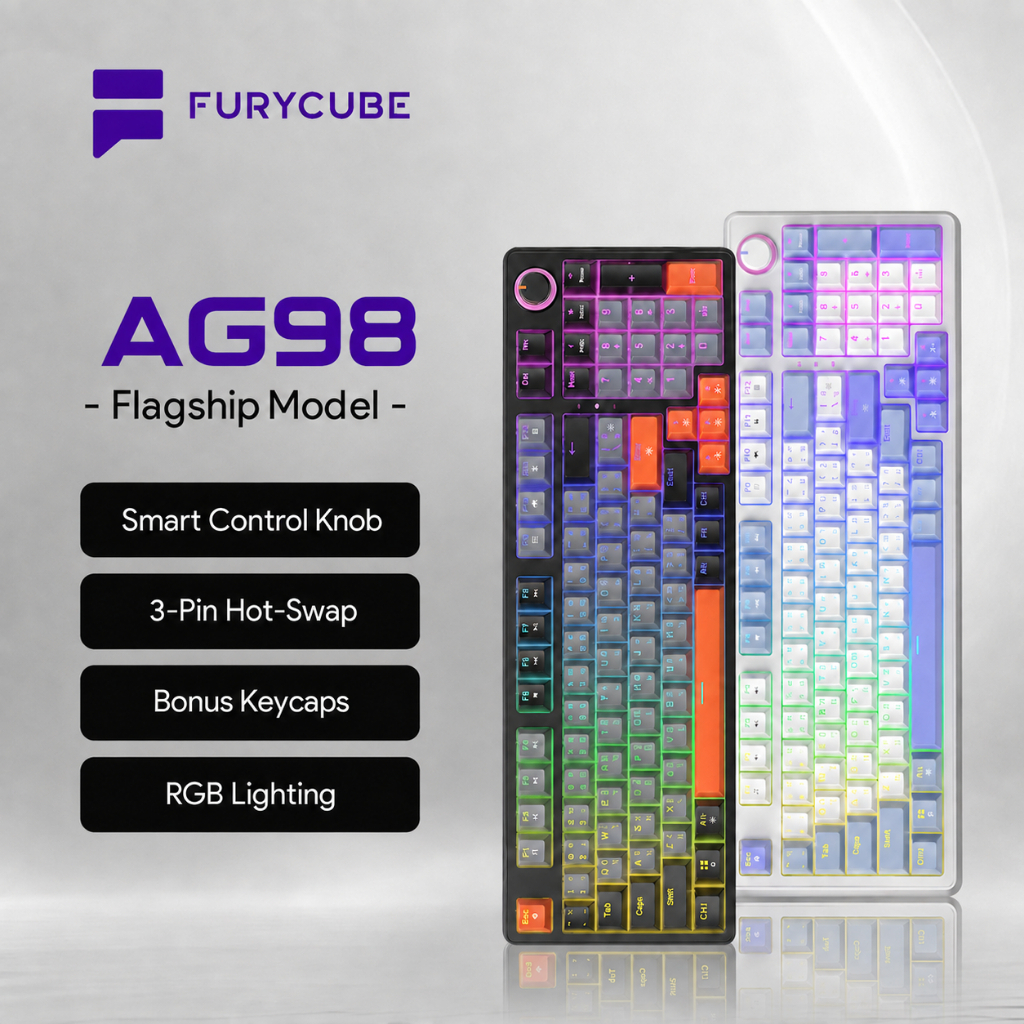 【สินค้าจุด】คีย์บอร์ดแมคคานิคแบบมีสาย ZIFRIEND AG98 สลับเปลี่ยนได้ 90% คีย์บอร์ดเกมมิ่งมีไฟแบ็คไลท์ R