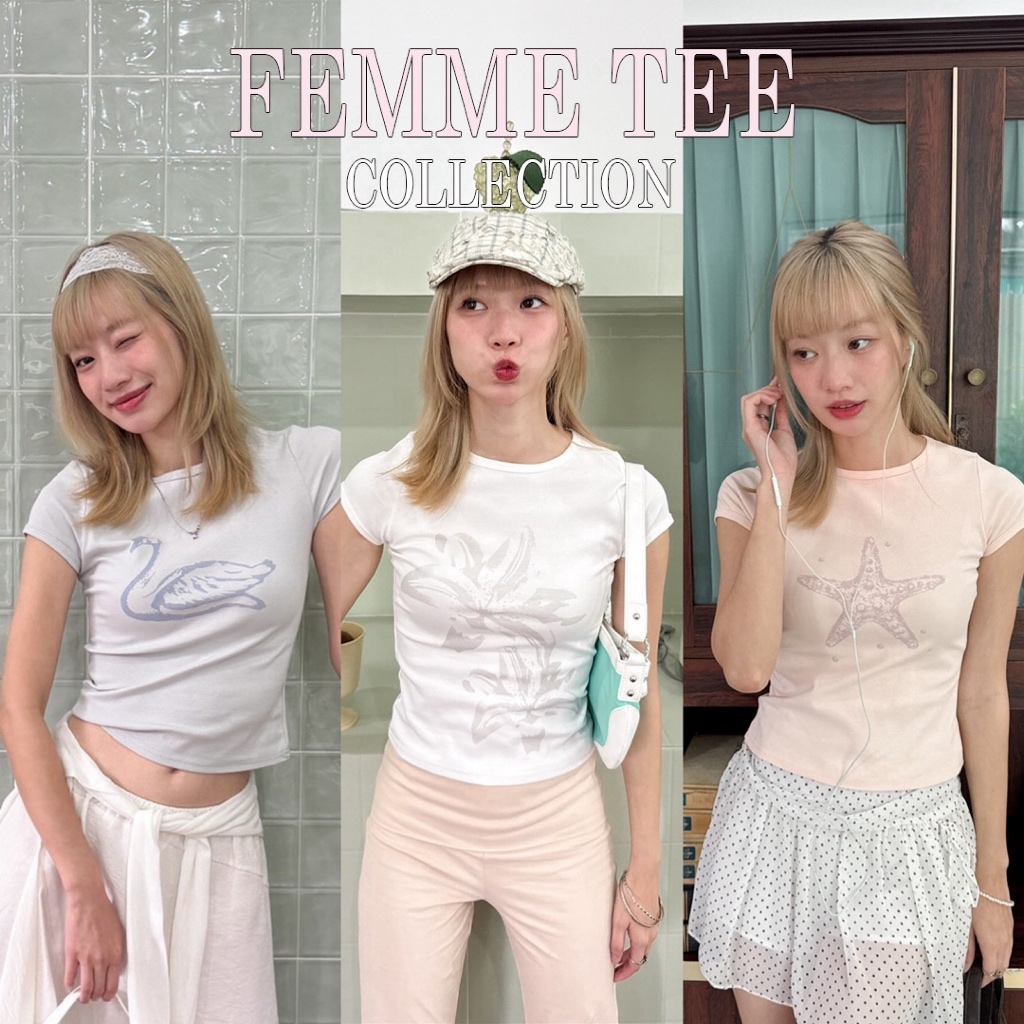 Choosedress A2061 Femme Tee Collection เสื้อยืดเเขนสั้น เสื้อยืดสกรีนลาย