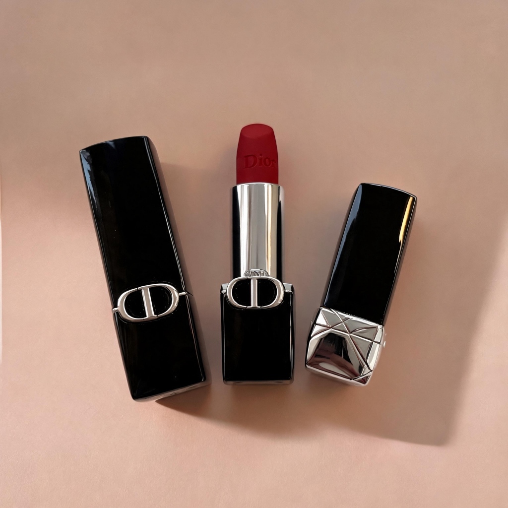 ใหม่เอี่ยม ของเดิม ของแท้Dior Rouge Lipstick Velvet 3.5g #100 #217 #772 ลิปสติกเนื้อกำมะหยี่ บางเบา ไม่แห้ง ของแท้