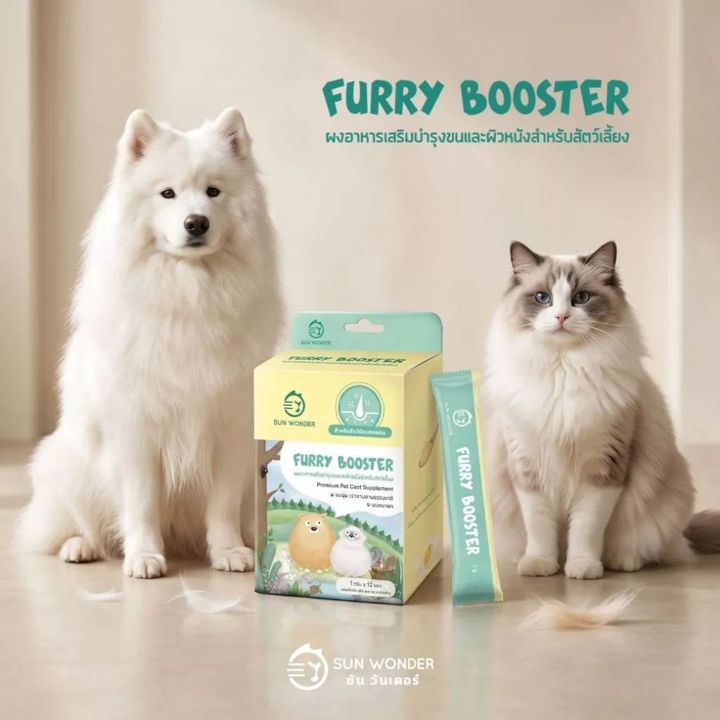 (1 กล่อง/12 ซอง) SUN WONDER FURRY BOOSTER อาหารเสริมบำรุงขนและผิวหนังสำหรับสัตว์เลี้ยง thumbnail 4