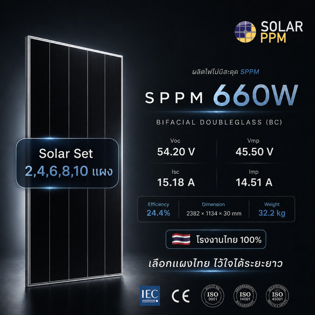 Solar Set Solar PPM 660W NB10 – Bifacial Doubleglass