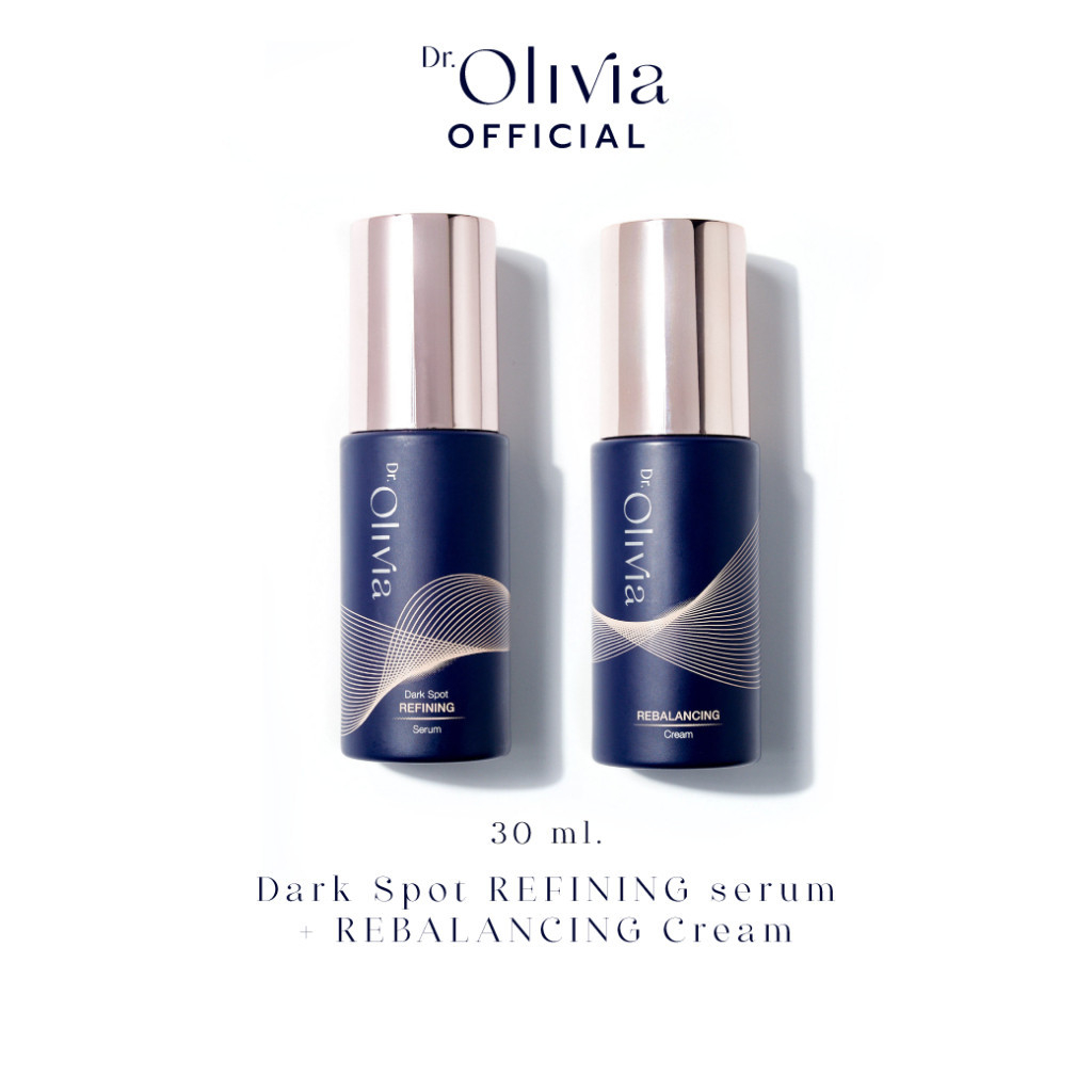 Dr.Olivia Dark Spot Refining Serum(20% Whitening) + Rebalancing Cream (มีส่วนผสมEctoic สูง 7% Ceramides 5 ชนิด)