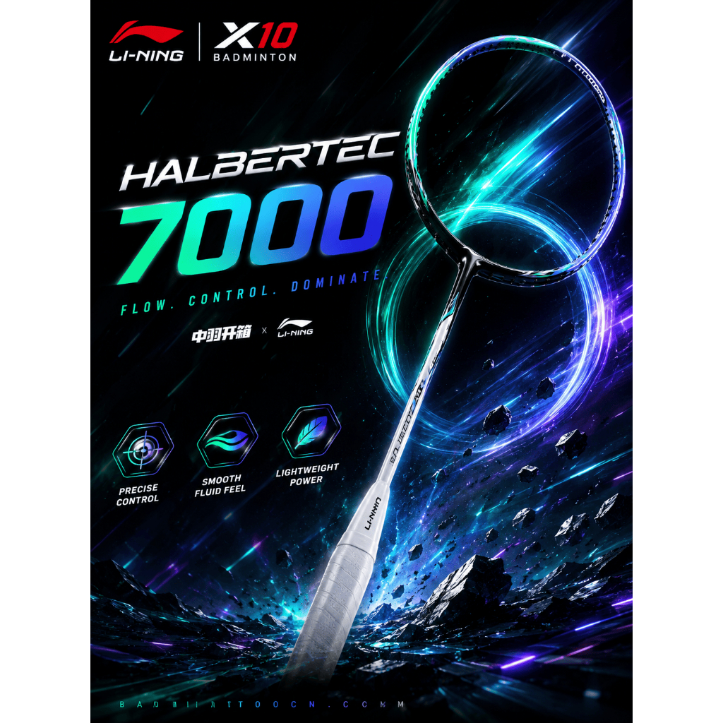 Li-Ning HALBERTEC 7000 NEW ไม้แบดมินตัน Lining สายคอนโทรล ก้านกลาง 4U ของแท้ ประกันศูนย์ 6 เดือน