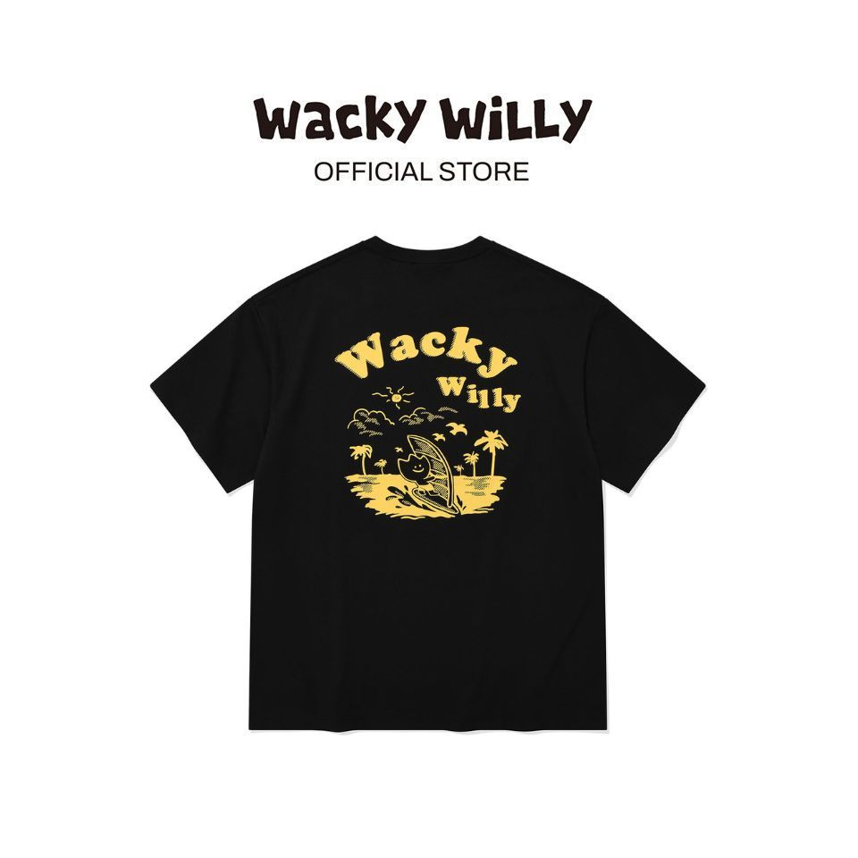 WACKY WILLY เสื้อยืดรุ่น KIKI SURFING GRAPHIC SHORT SLEEVE T-SHIRT BLACK Unisex 80331SSFSSU_F6BKXX — صورة 2