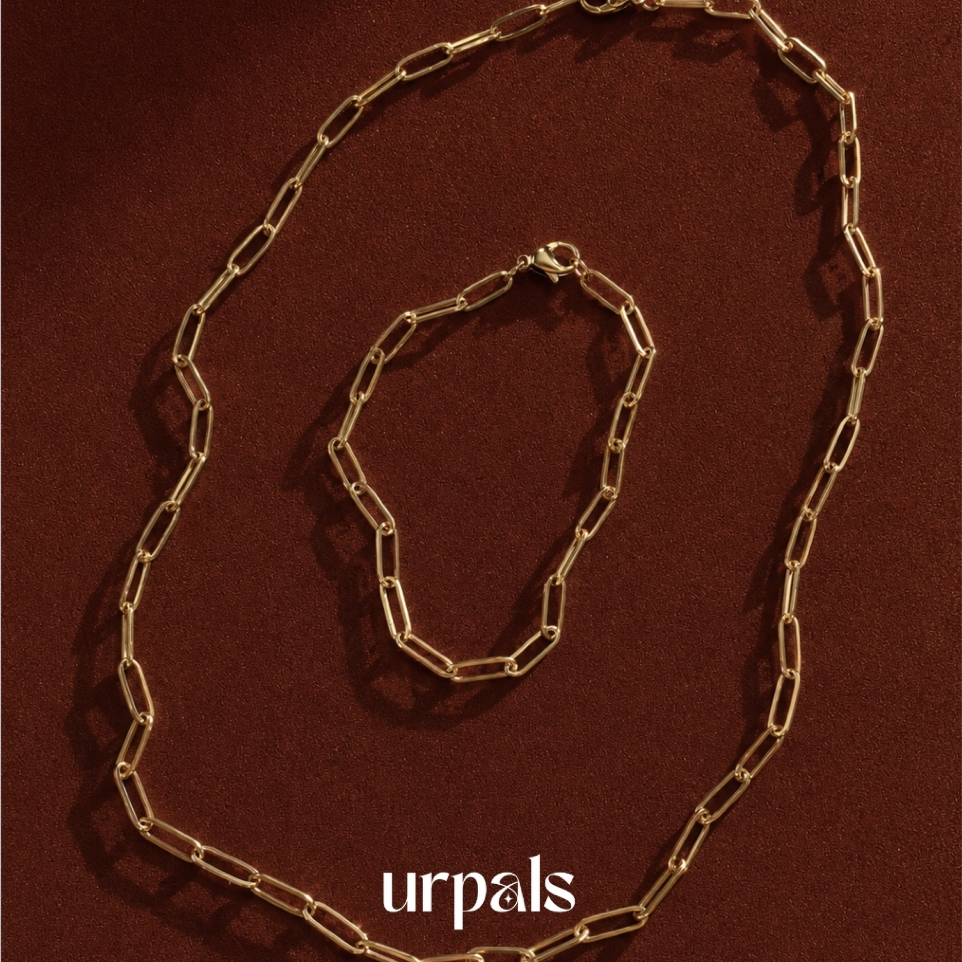 URPALS สร้อยคอ สร้อยข้อมือ ตัวเรือน Stainless ชุบทอง 18K ทนน้ำ ทนเหงื่อได้ดี