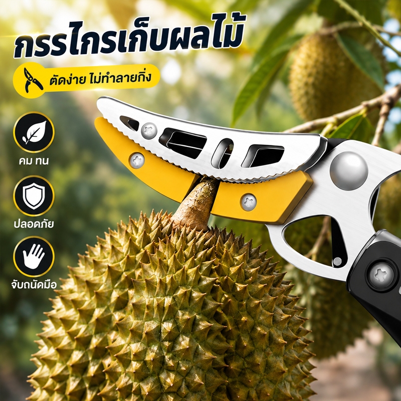 SOLE กรรไกรตัดกิ่งไม้ยืดได้ 1.8-4M กรรไกรเก็บผลไม้ พร้อมใบเลื่อย ตัดกิ่งสูง ไม่ต้องปีนบันได อุปกรณ์สวน