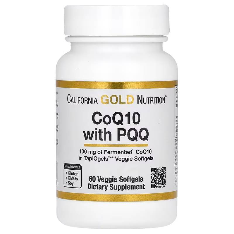 โคเอนไซม์คิวเทน พีคิวคิว California Gold Nutrition, CoQ10 with PQQ 100 mg, 60 Veggie Softgel