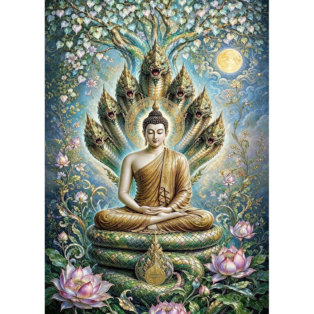โปสเตอร์ พระพุทธเจ้า ขนาด A3 ความความหนา แกรม ภาพมงคล เสริมฮวงจุ้ย ตบแต่งบ้าน (29.7*42 cm)