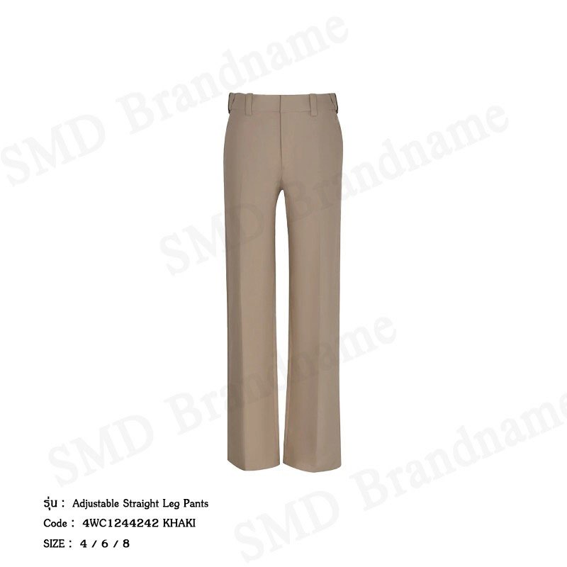 Alexander Wang กางเกงขายาวผู้หญิง รุ่น Adjustable Straight Leg Pants Code: 4WC1244242 KHAKI