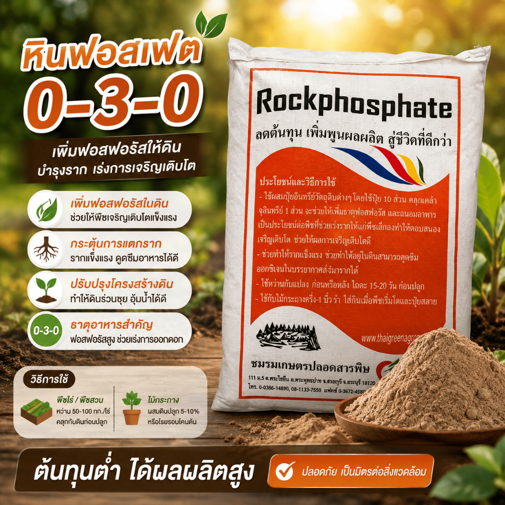ดินฟอตเฟส 0-3-0 ยกกระสอบ (ขนาด 20 กิโลกรัม)