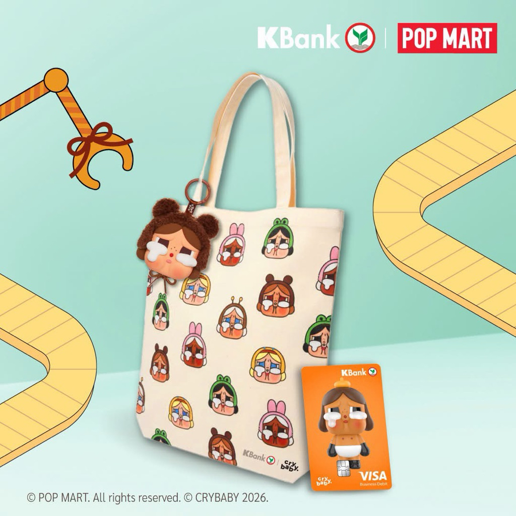 กระเป๋าผ้าCRYBABY Limited Edition KBank x POP MART CRYBABY