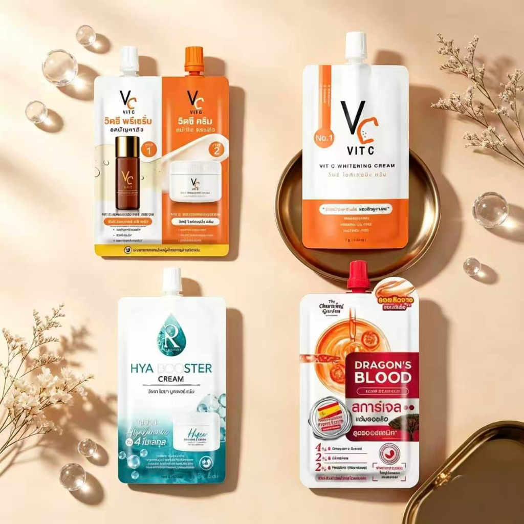 ไฮยา บูสเตอร์ ครีม VC Cream Vit C Whitening Cream รัชชา วิตซี ไวท์เทนนิ่ง เจลบำรุงผิวหน้า Dragon's Blood Acne Scar ครีม