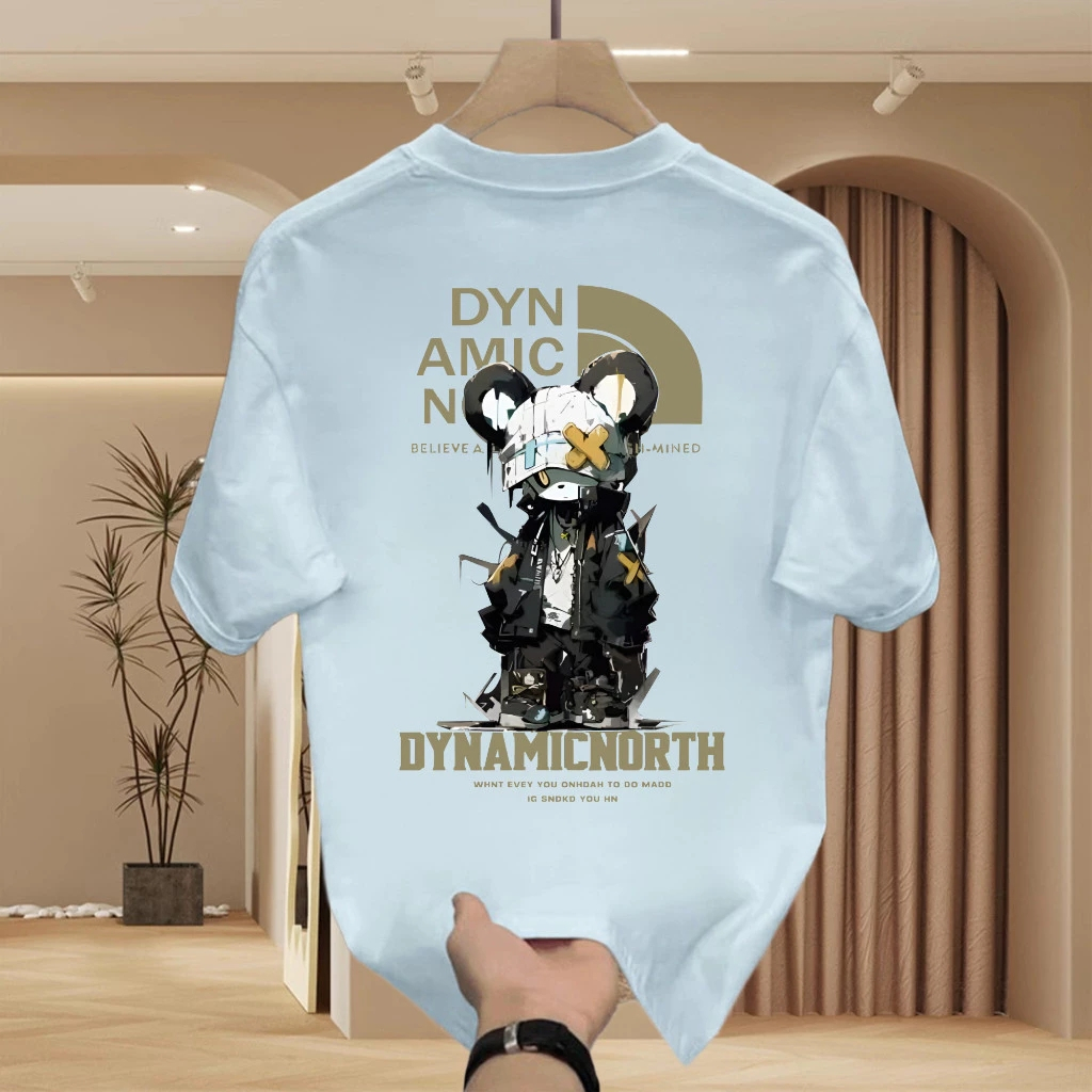 UT shop เสื้อยืด oversize เสื้อแฟชั่น คอกลม ผ้าCotton 100% แขนสั้น ใส่สบาย ไม่ต้องรีด'DYN AMIC BEAR'