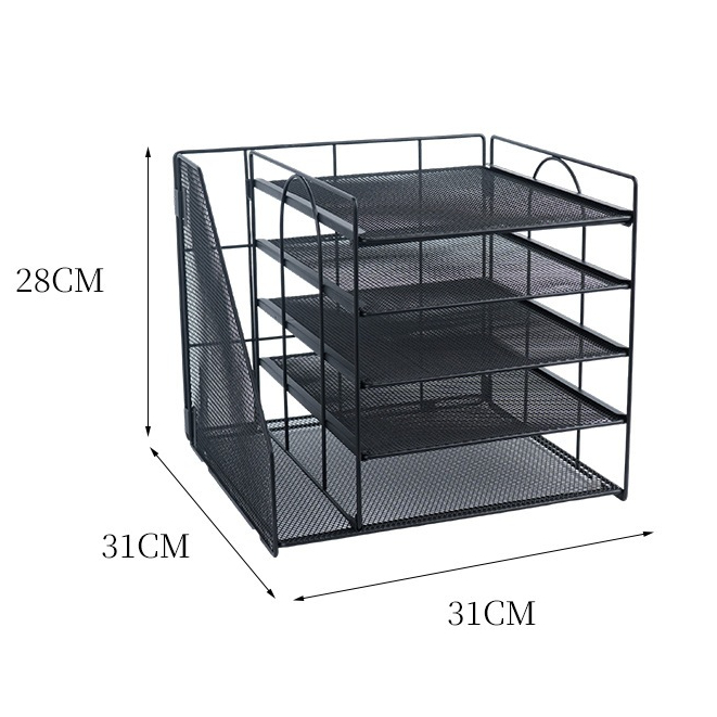 ชั้นวางเอกสารสแตนเลสสตีล แข็งแรงทนทาน รองรับเอกสาร A4 5Layers