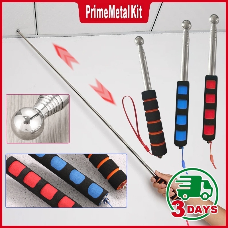 PrimeMetalKit ค้อนตรวจโฮลผนังยืดหดได้ หัวลูกปืนกลมแข็งไม้เคาะกระเบื้อง เพดาน ตรวจหาช่องโฮลบ้าน อุปกรณ์ตรวจบ้านปรับความยา