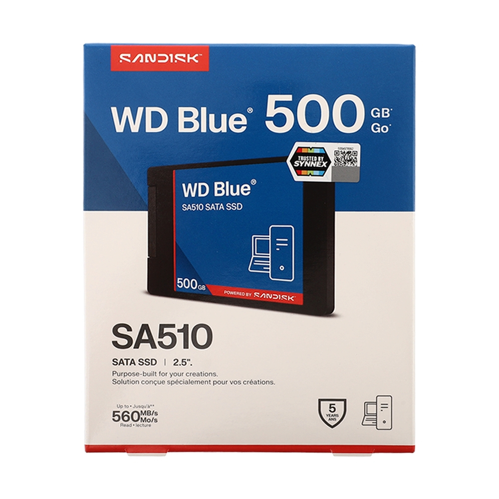 [สินค้าใหม่เคลม] SSD WD BLUE 500GB SATA III (SA510) - อัปเกรดคอมฯ เร็วแรง คุ้มค่า