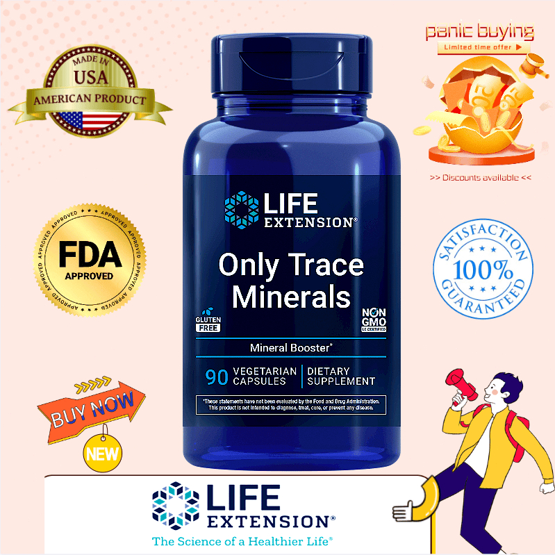 Life Extension Only Trace Minerals 90 Vegetarian Capsules Zinc Chromium Boron อาหารเสริมแร่ธาตุ