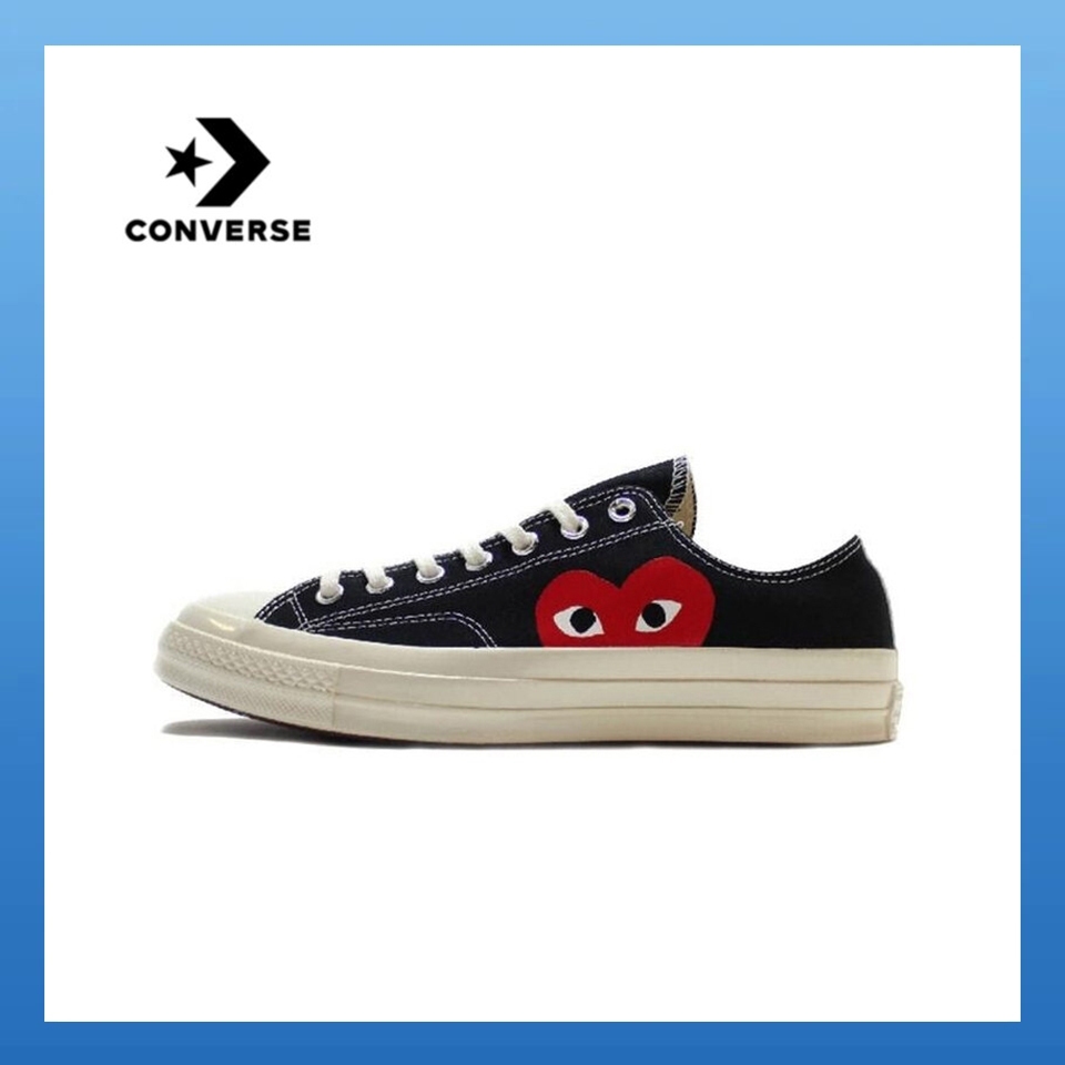【พร้อมส่ง ของแท้ ใหม่เอี่ยม】Converse xCDG 1970s chuck taylor all star ร้านค้าอย่างเป็นทางการ รองเท้าผ้าใบหุ้มข้อต่ำ