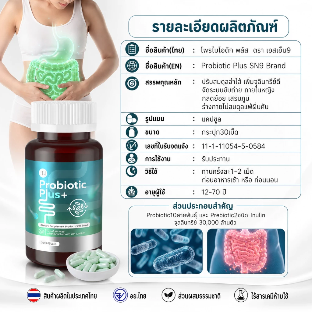 Mall-[ตะกร้าบริษัท1️⃣0️⃣0️⃣%]   Probiotics   Prebiotics  โพรไบโอติกส์  + พรีไบโอติกส์ ซินไบโอติก จุลลินทรีย์ 30,000 ล้าน thumbnail 3