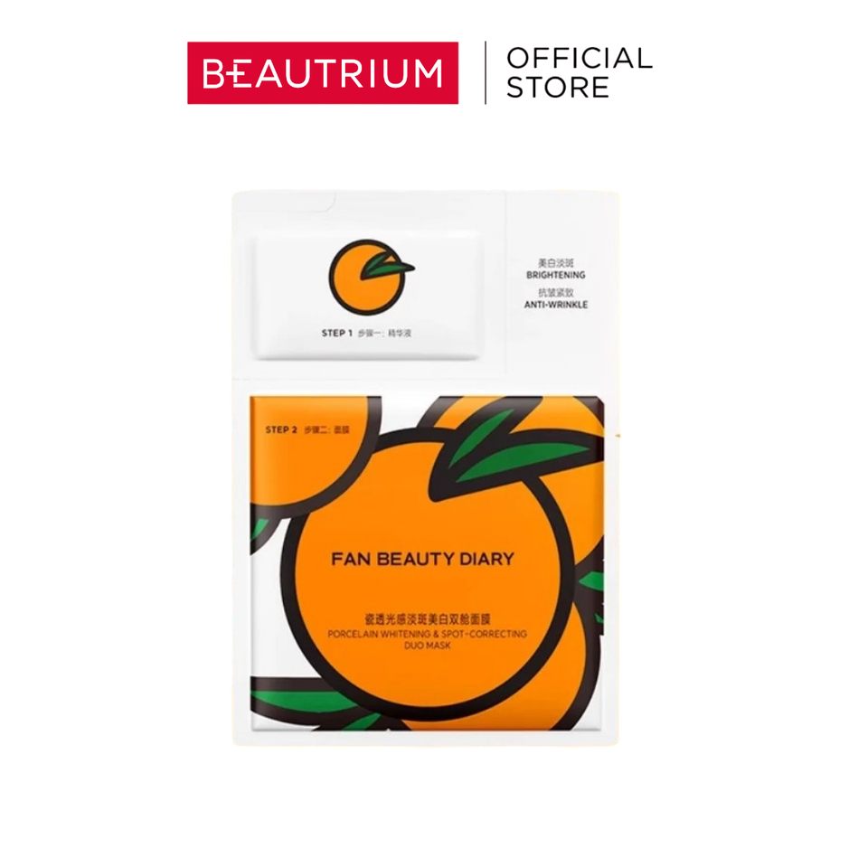 FAN BEAUTY DIARY Porcelain Whitening & Spot-Correcting Duo Mask มาส์ก 3ml+30ml