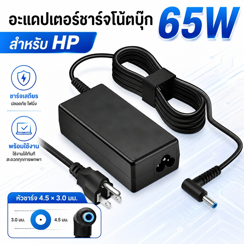 Hp ไฟ 65W 45W 19.5V 3.33A หัว 4.5 x 3.0 mm Elitebook 820 G3 G4 อะแดปเตอร์ สายชาร์จ โน๊ตบุ๊ค Notebook Adapter