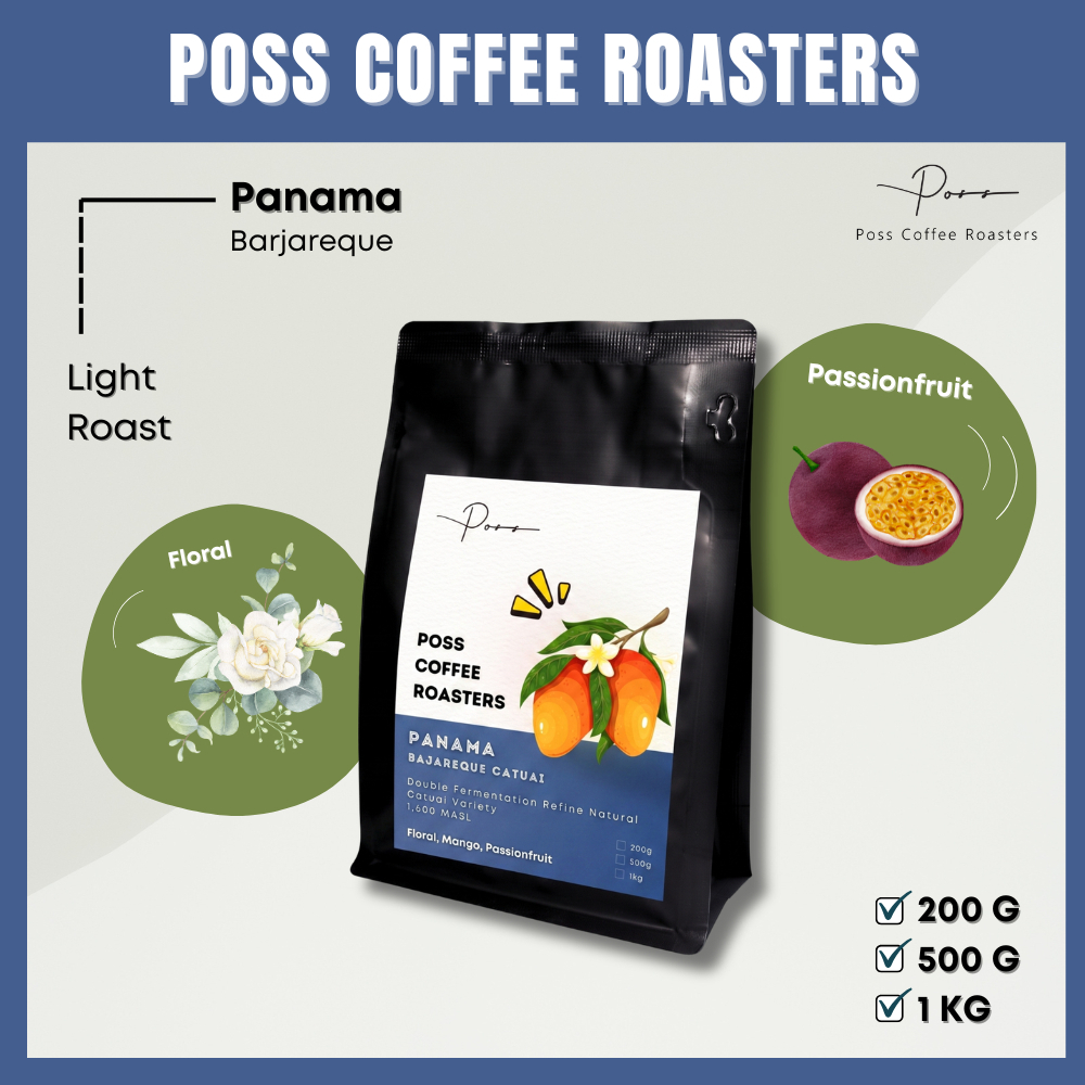 เมล็ดกาแฟคั่วอ่อน Panama Bajareque Catuai Natural 200g 500g 1kg - Poss Coffee Roasters