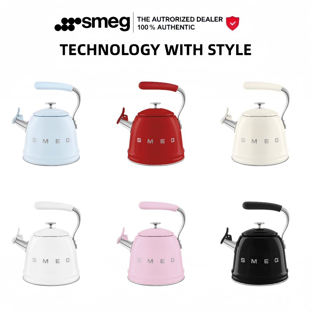 Smeg Stovetop Whistling Kettle กาต้มน้ำเตาแก๊ส มีเสียงหวีด ดีไซน์เรโทรอิตาเลียน ความจุ2.7ลิตร ของแท้100%