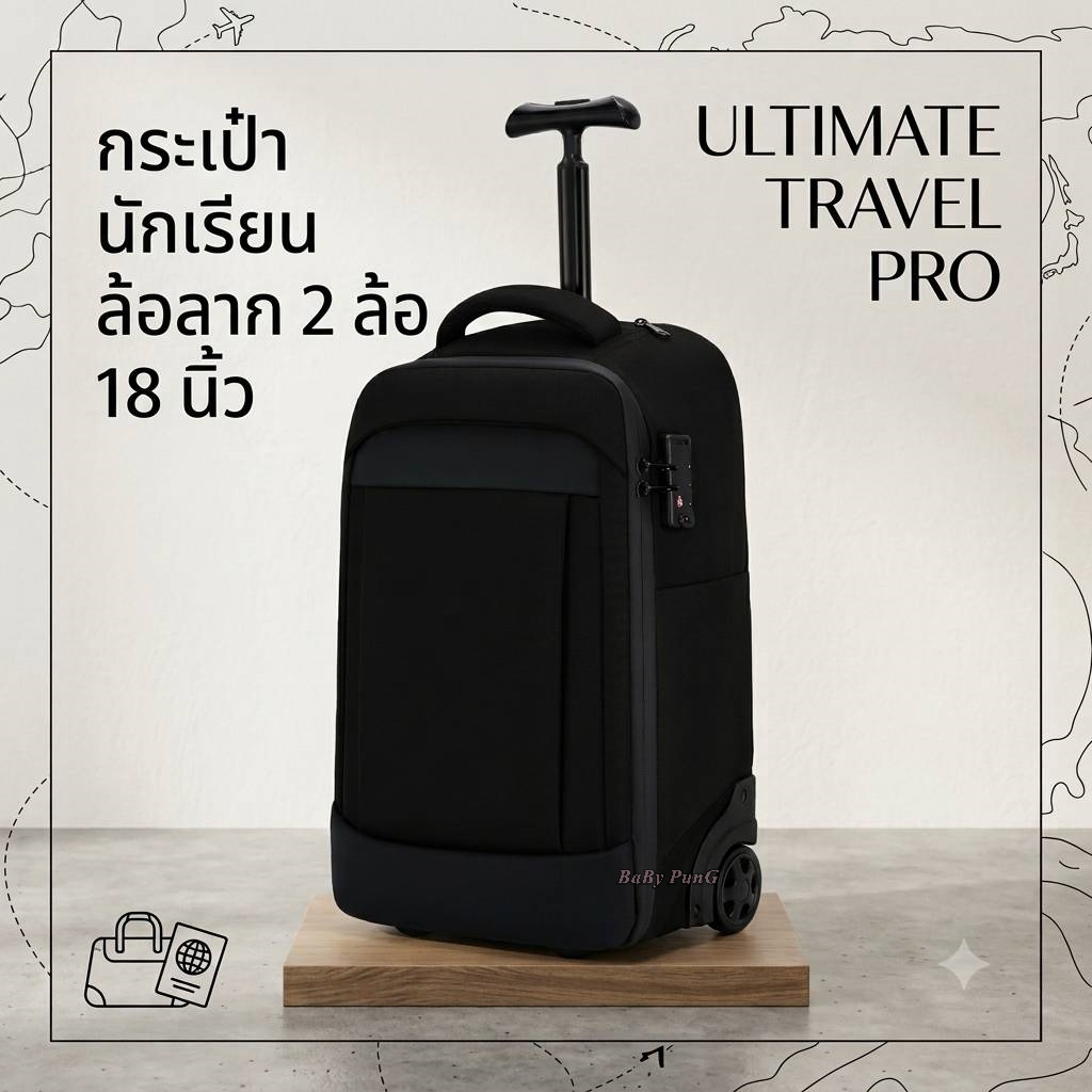 กระเป๋านักเรียน ล้อลาก กระเป๋าเดินทาง (แกนเดียว 2 ล้อ V.5)