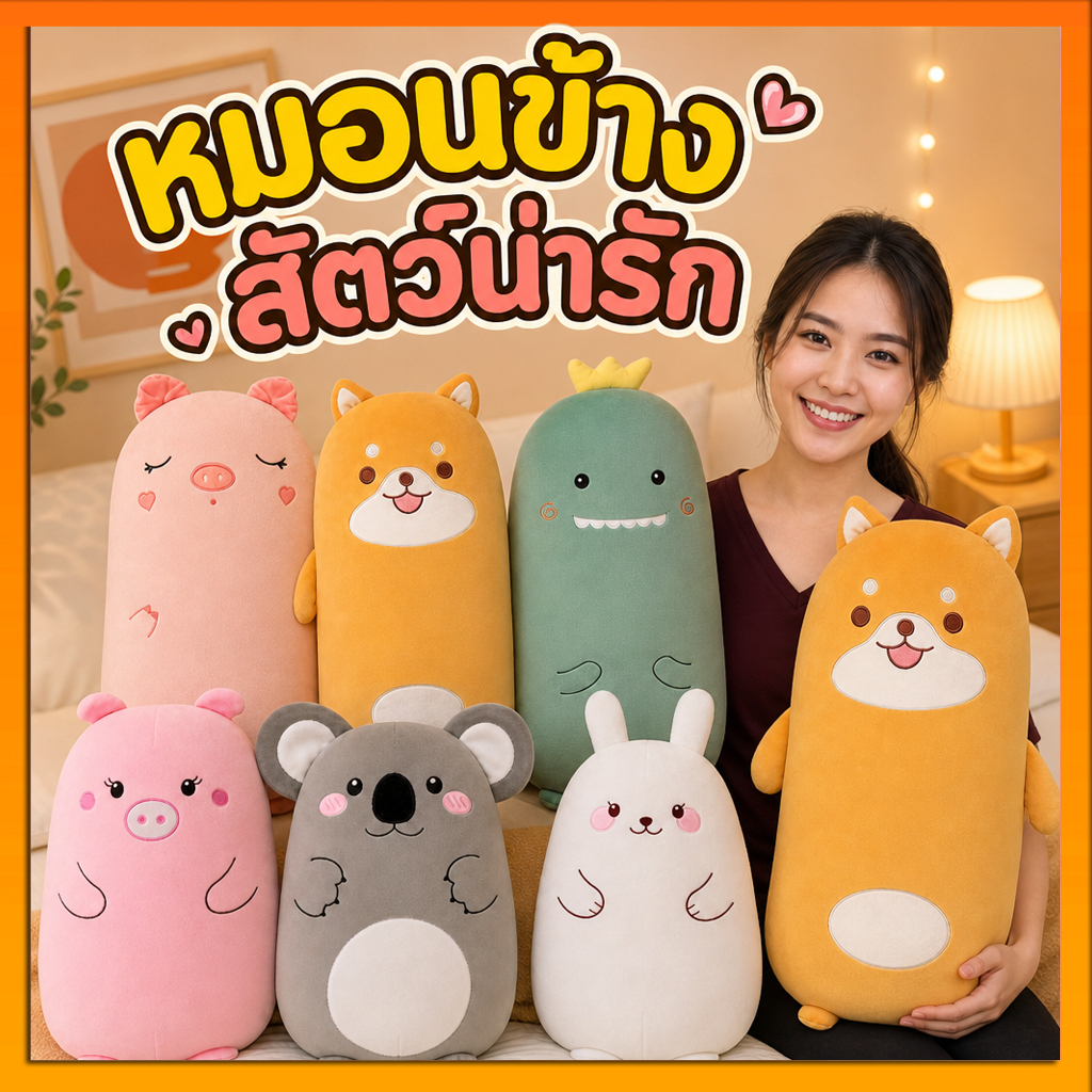 60cm🐾 ตุ๊กตาไดโนเสาร์ ตุ๊กตานุ่มนิ่ม หมอนข้างตุ๊กตา รุ่นใหม่ผ้านิ่ม นุ่มนิ่มสุดๆ หลากหลายสไตล์ให้เลือก | 🚛พร้อมส่ง