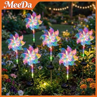 MeeDa☀️โคมไฟปักสนามโซล่าเซลล์ ไฟสวนโซล่าเซลล์ แสงเจ็ดสี ไฟตกแต่งสวน โคมไฟพลังงานแสงอาทิตย์ กันน้ำ เปิดปิดออโต้