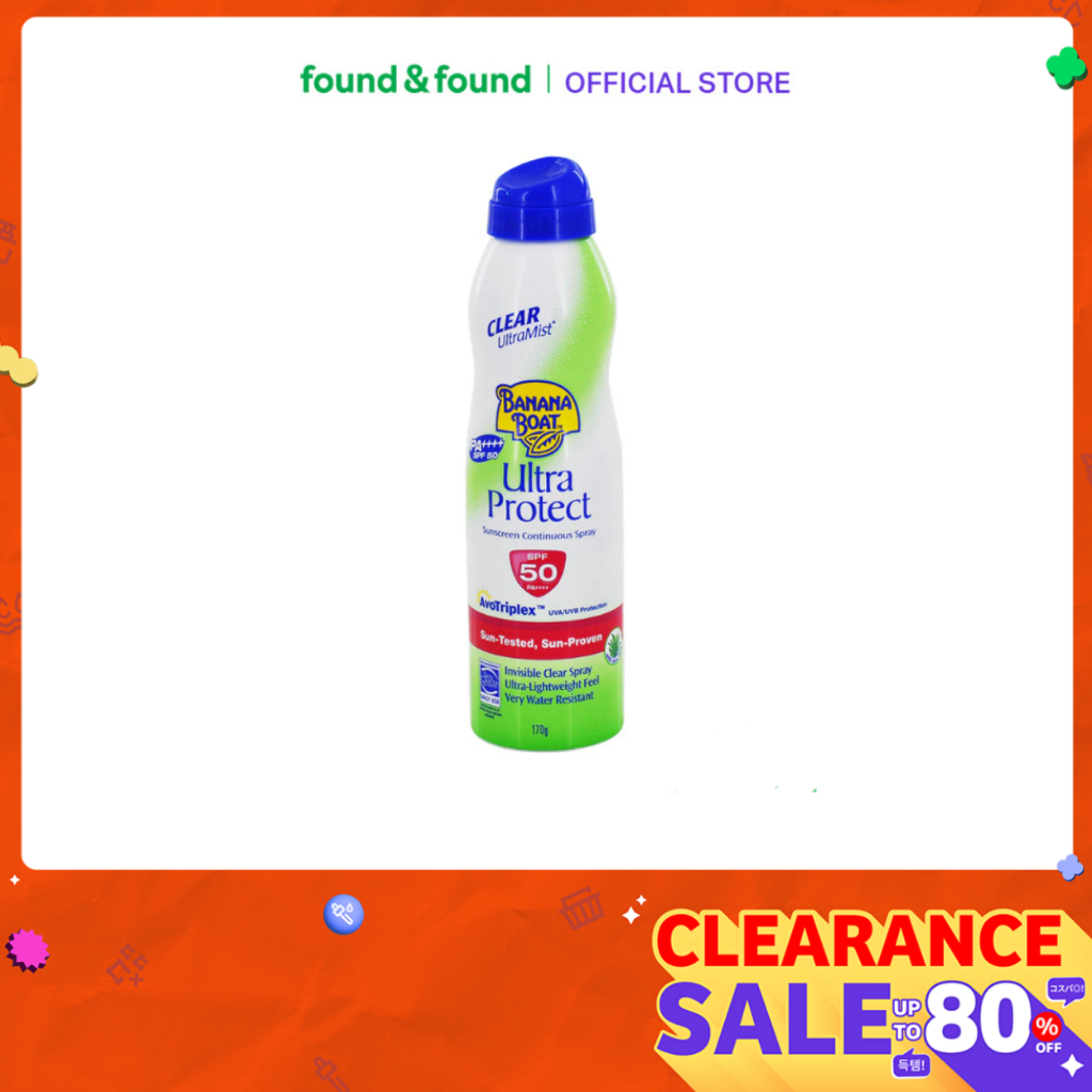 [EXP 2027-08-31] Banana Boat Clear Ultra Mist Sunscreen Spray SPF50 170ml สเปรย์กันแดด สูตรบางเบา found & found