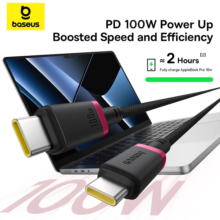 Baseus 100W สายชาร์จเร็ว Type C Fast Charging Data Cable ชาร์จไว สายชาร์จ type C สายชาร์จไอโฟน