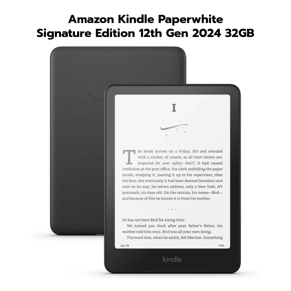 เครื่องอ่านหนังสือ Amazon Kindle Paperwhite 6 (12th Gen 2024) หน้าจอ 7 นิ้ว E-Reader กันน้ำ IPX8 เปลี่ยนหน้าเร็วขึ้น