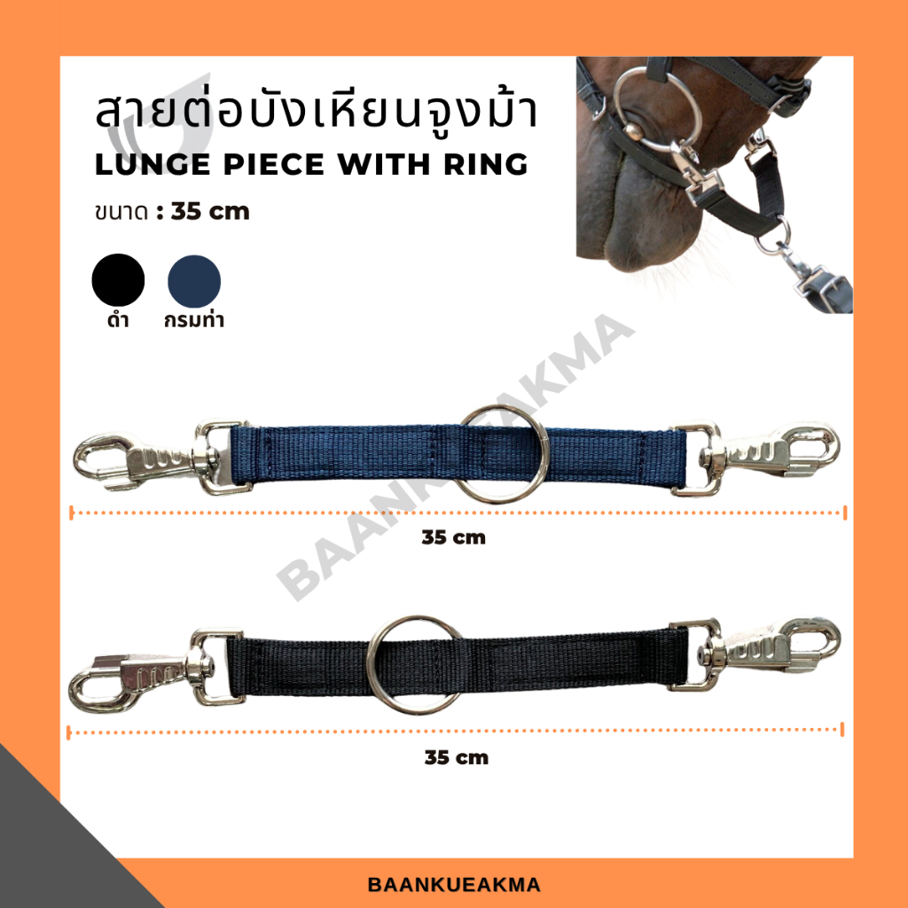 สายต่อบังเหียนจูงม้า Lunge Piece With Ring