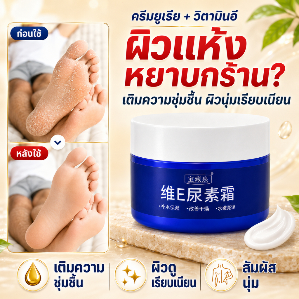 พร้อมส่ง ซื้อ 1 แถม 2 ครีมแก้ขนคุด Bao Wei Quan ยูเรีย 10% วิตามินอี ลดผิวขรุขระ ชุ่มชื้น ซึมไว