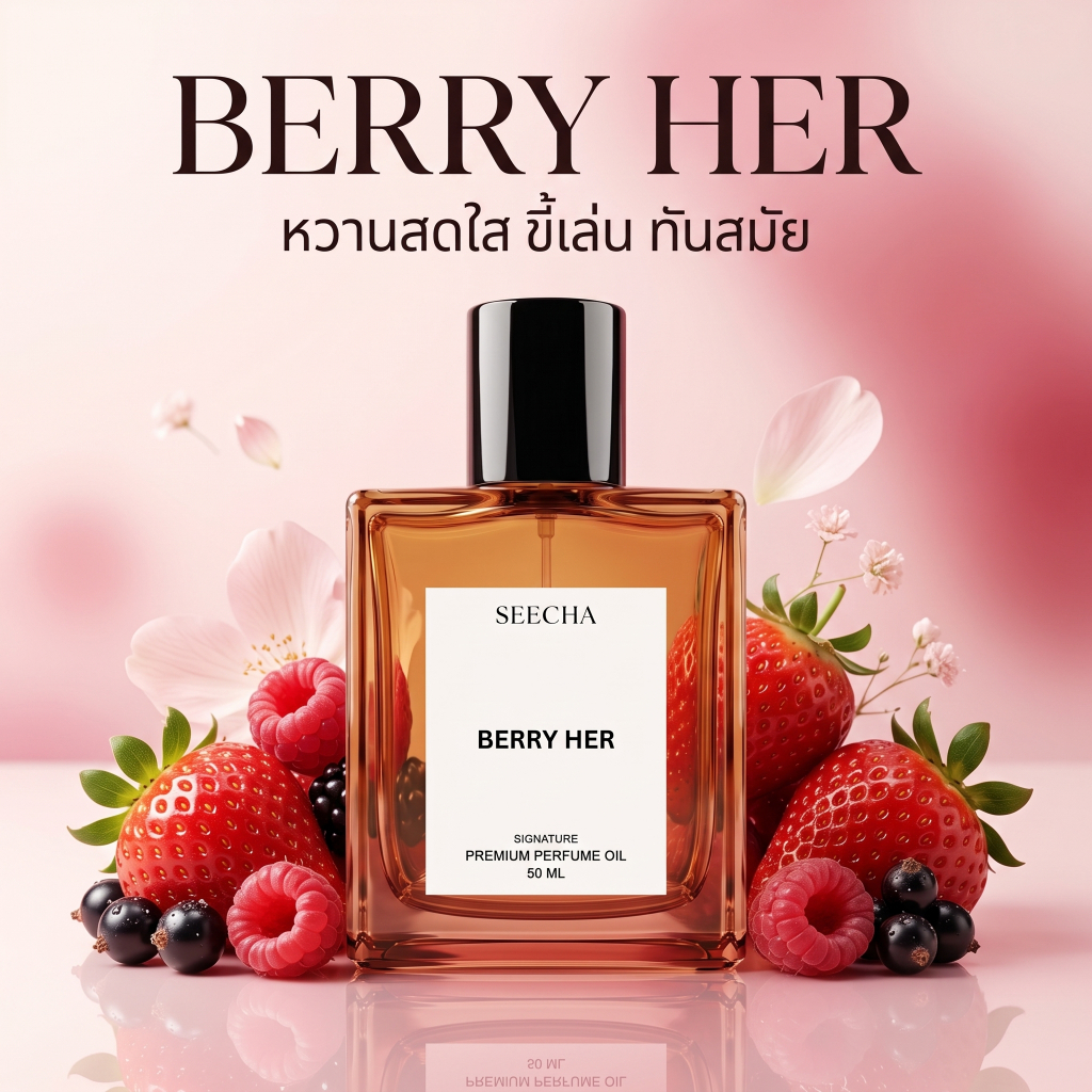 Seecha Oil Perfume ⭐️ Berry Her ⭐️ (รหัส 04) เบอร์รี่ เฮอร์ น้ำหอมสีชา ขนาด 50ML