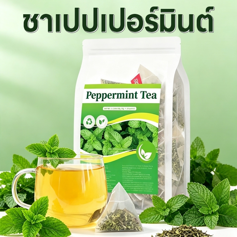 ชาเปปเปอร์มินต์ เปปเปอร์มินต์แท้ 30 ซอง Peppermint Tea ชาเปปเปอร์มิ้นท์ กลิ่นหอมสดชื่น รสชาติธรรมชาติ สดชื่นทุกการจิบ