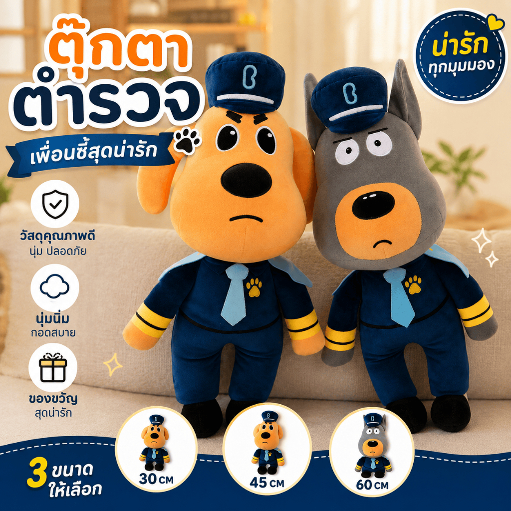 ส่งไว Labradorนายอําเภอตุ๊กตา Plush ปรับแต่งออกแบบคุณภาพระดับพรีเมียม Pp Cotton บรรจุ Yellowgrey 60 ซม. 30 ซม. 45 ซม.