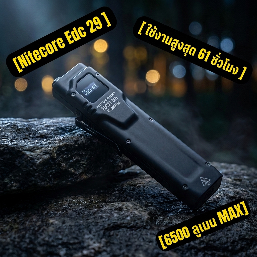 Nitecore EDC29 ไฟฉาย LED EDC แรงสูง ชาร์จ USB พกพา Tactical Outdoor เดินป่า แคมป์ปิ้ง ท่องเที่ยว ไฟฉ