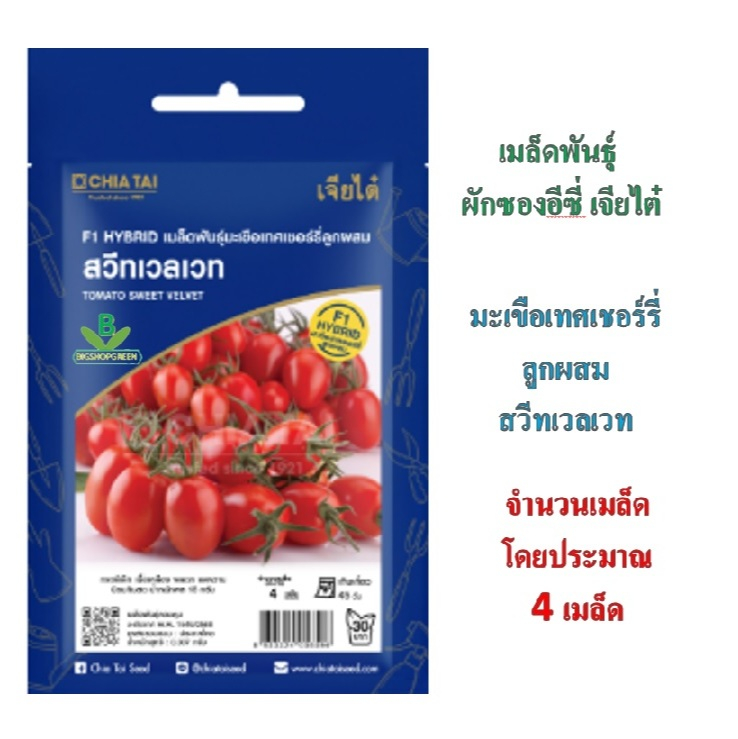 5 แถม 1 เมล็ดพันธุ์ มะเขือเทศลูกผสม สวัทเวลเวท เจียไต๋