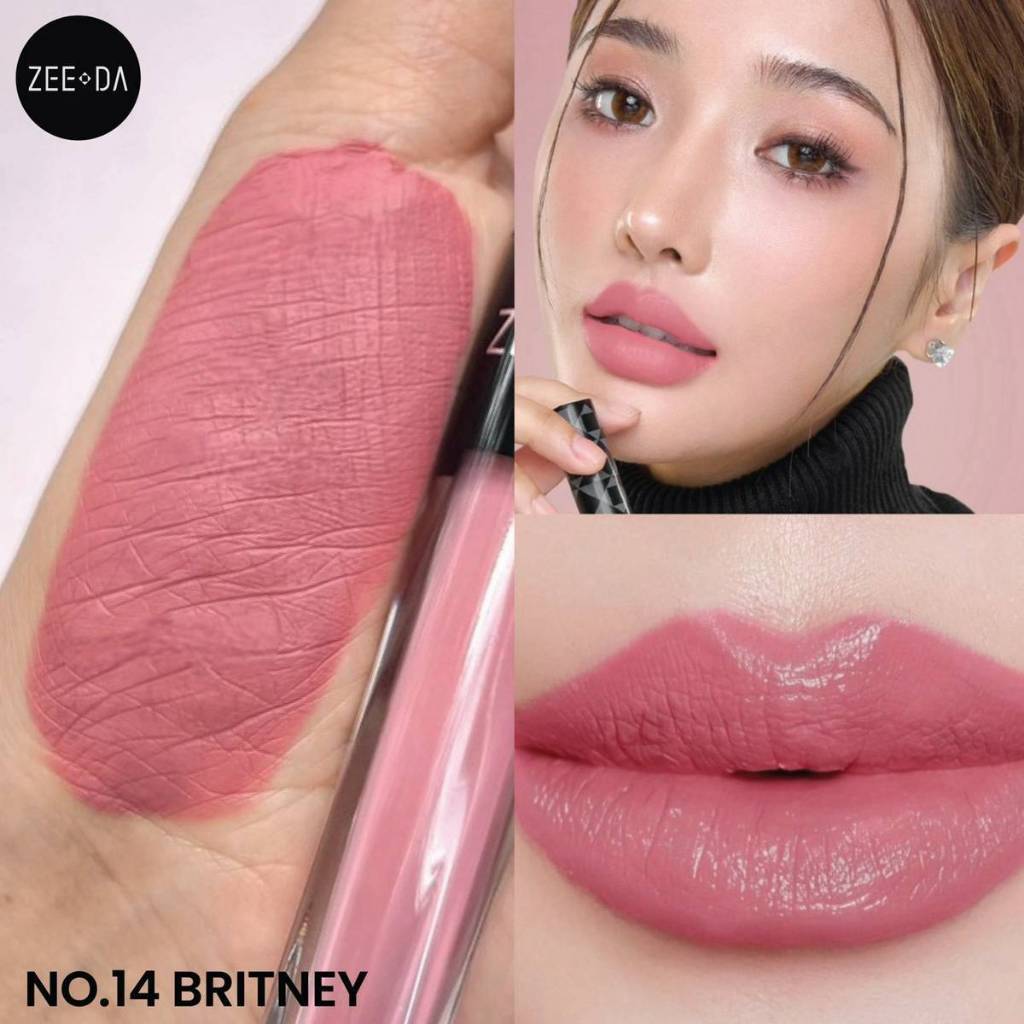 14 britney] ZEEDA SILKY COAT LIP MATTE (ลิปกันน้ำ, ไม่ติด mask)