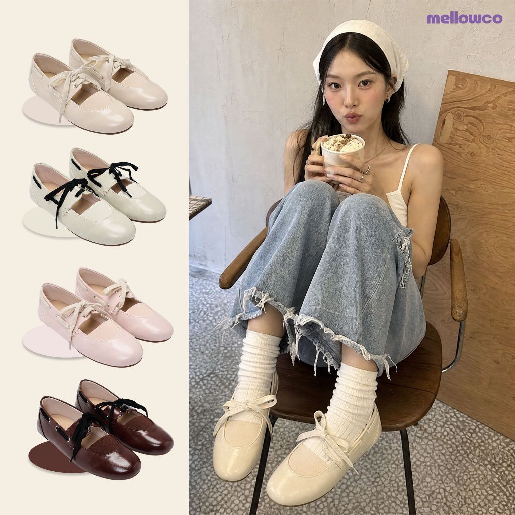 Mellowco รุ่น Carley Ballet Loafer รองเท้าบัลเล่ต์หนังขัดเงา MC-6104