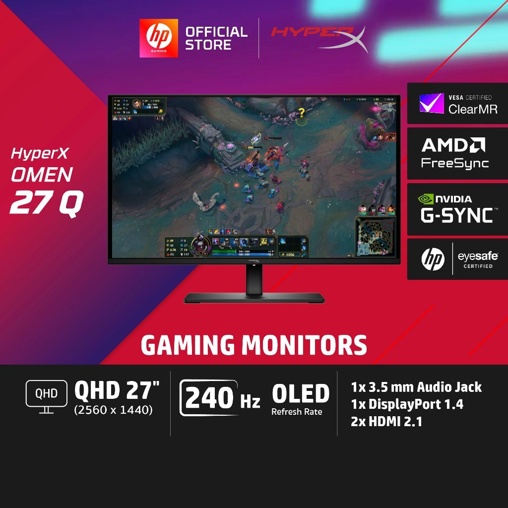 [New] HyperX OMEN OLED 27 inch QHD 240Hz Gaming Monitor - OMEN OLED 27q