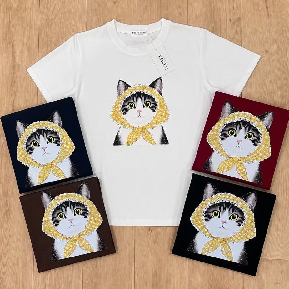 เสื้อยืดป้ายPOPSHOP รุ่น น้องแมว มี3ไซส์