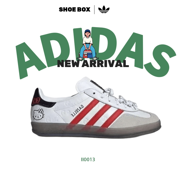 Adidas Gazelle Hello Kitty รองเท้า สีขาวลายแดง