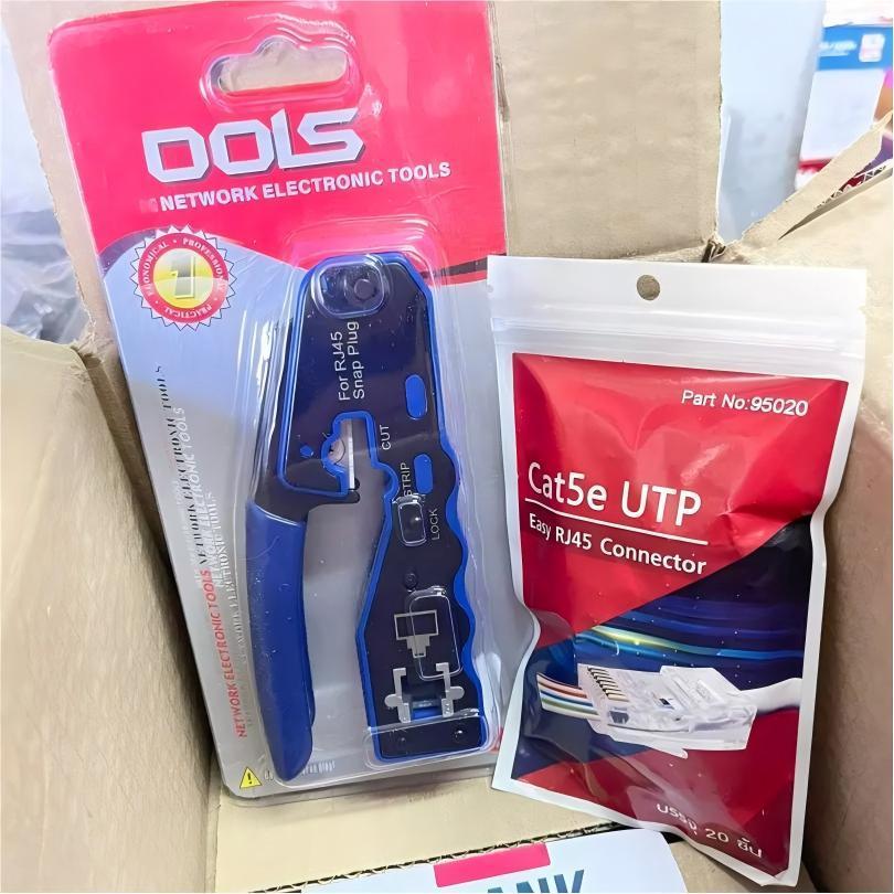 คีมย้ำหัวแลน แบบทะลุ RJ45 CAT5E/CAT6 สามารถเข้าได้ทั้ง หัวแลนแบบธรรมดาและหัวแลนแบบทะลุ