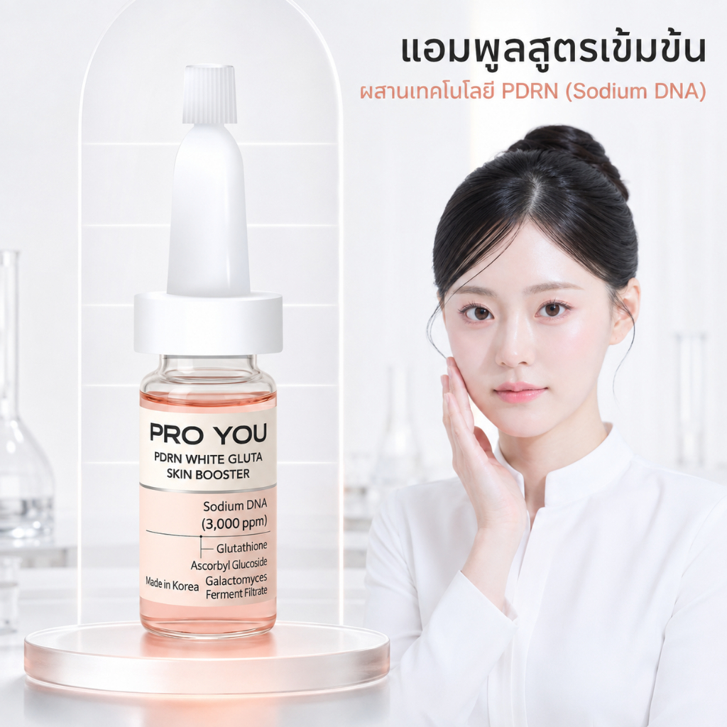 Proyou PDRN White Gluta Skin Booster (10ml) โปรยู เวชสำอางเกาหลี :แอมพูลสูตรเข้มข้น ผสานเทคโนโลยี PDRN (Sodium DNA)