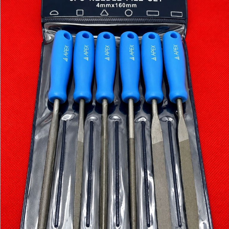 ชุดตะไบฟ้า 6 ชิ้น 4x160 mm APEX ตะไบชุด ตะไบช่าง